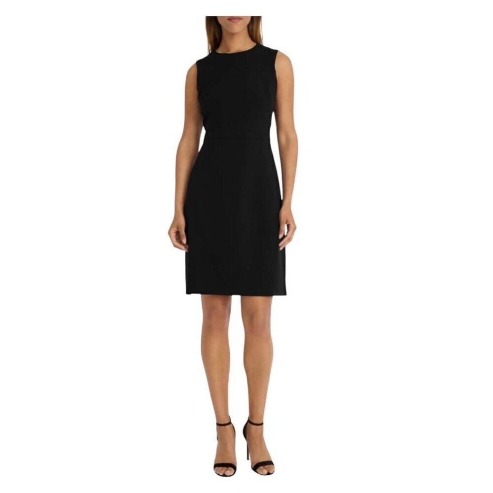Maggy London Womens Classic Black Sleeveless Sheath Dress Sz 14 New